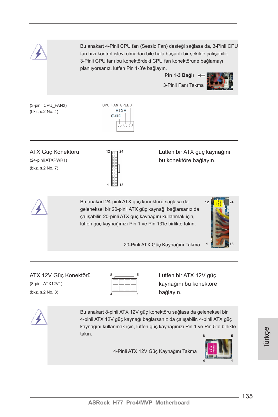 Türkçe | ASRock H77 Pro4__MVP User Manual | Page 135 / 208