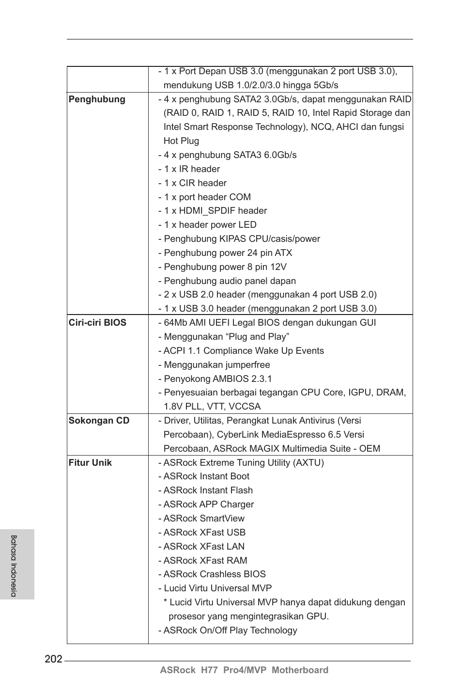ASRock H77 Pro4__MVP User Manual | Page 202 / 208
