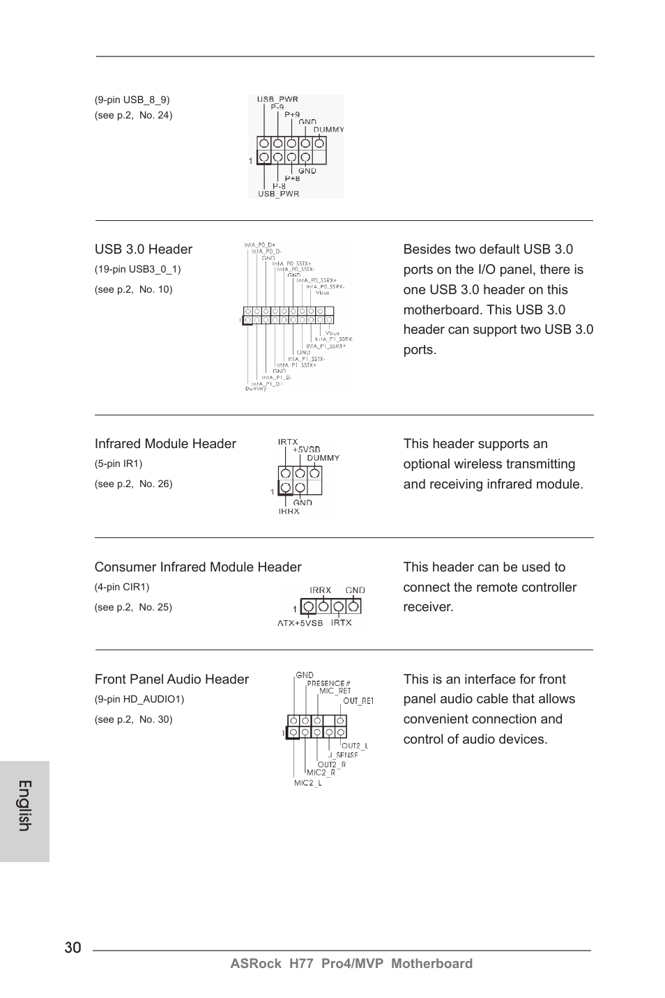 English | ASRock H77 Pro4__MVP User Manual | Page 30 / 208