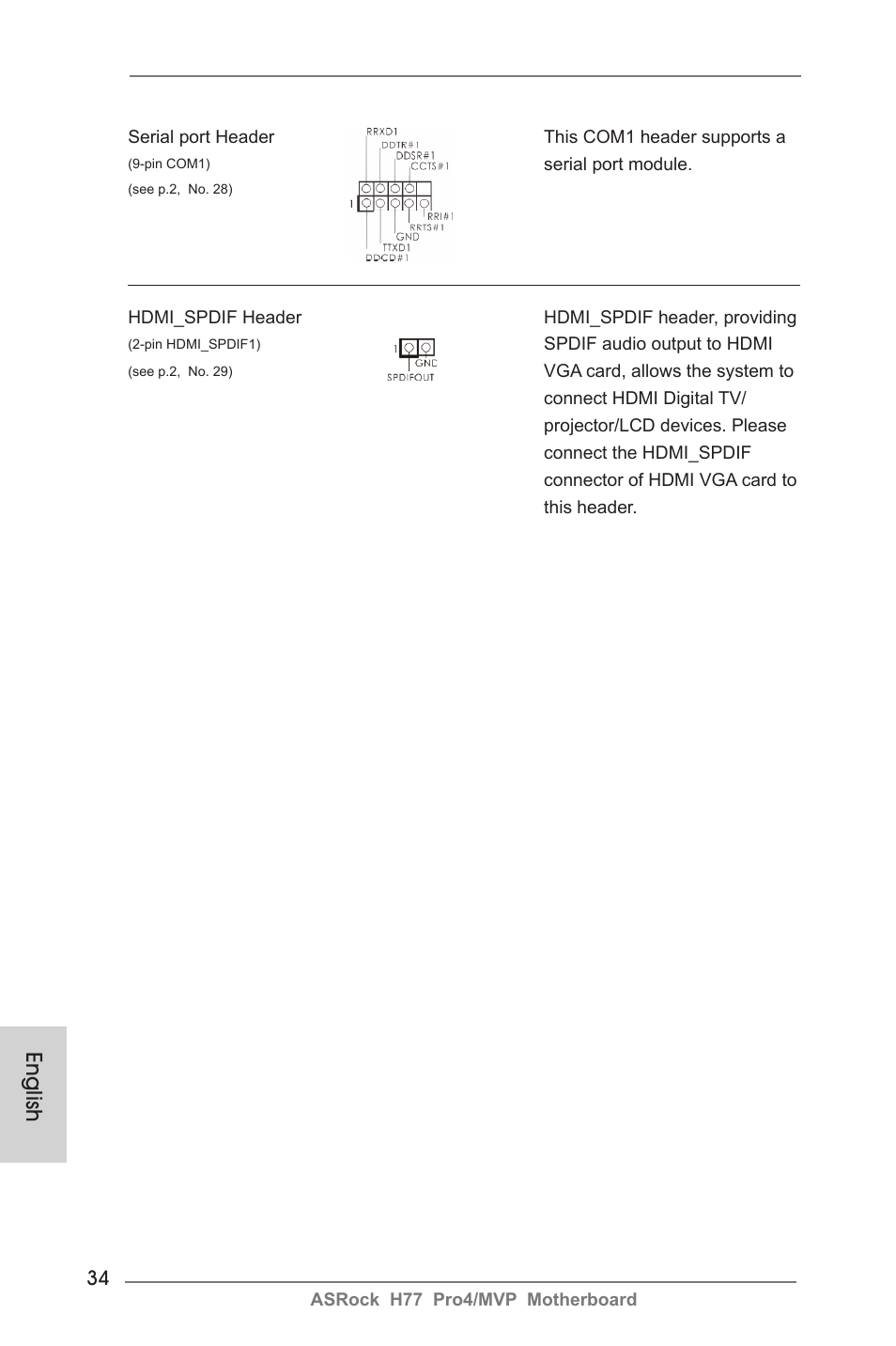 English | ASRock H77 Pro4__MVP User Manual | Page 34 / 208