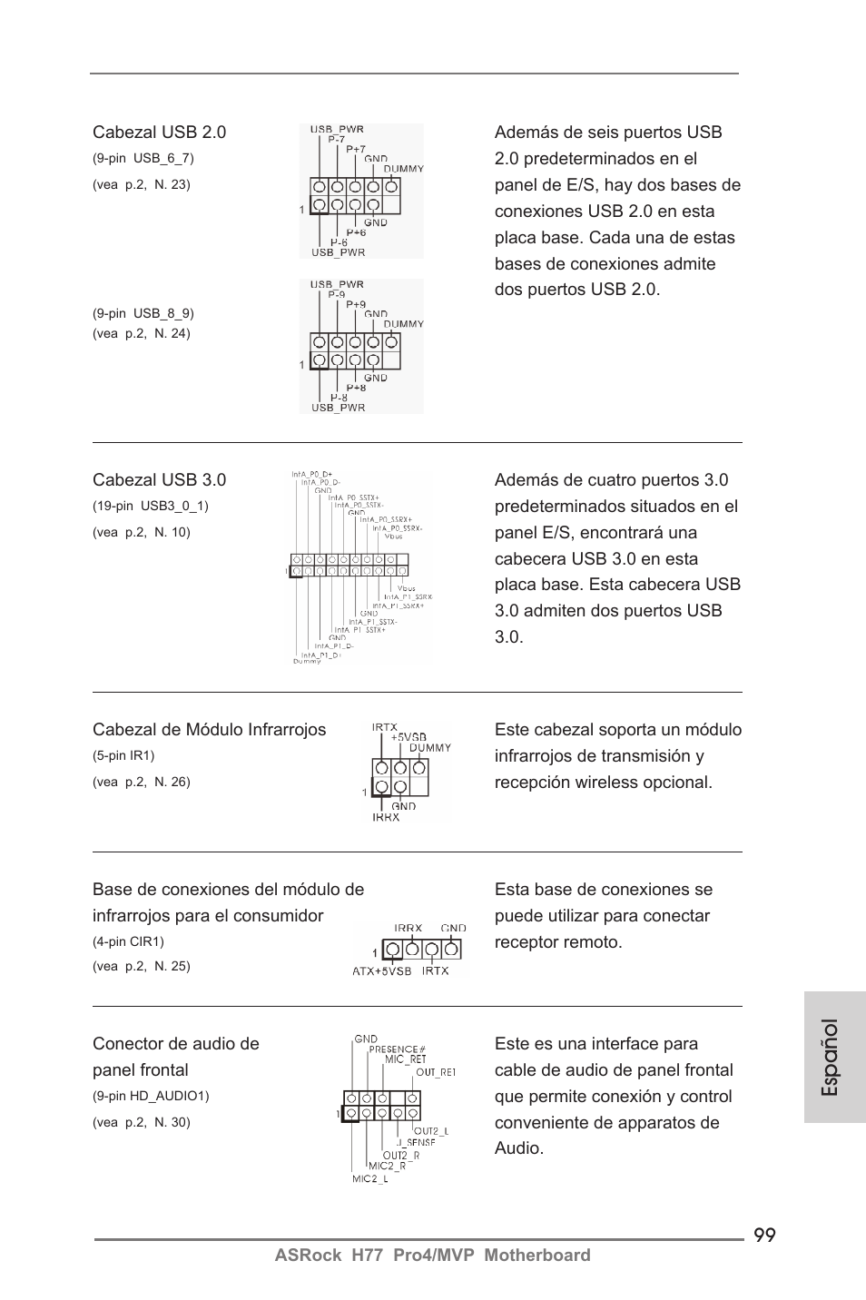 Español | ASRock H77 Pro4__MVP User Manual | Page 99 / 208