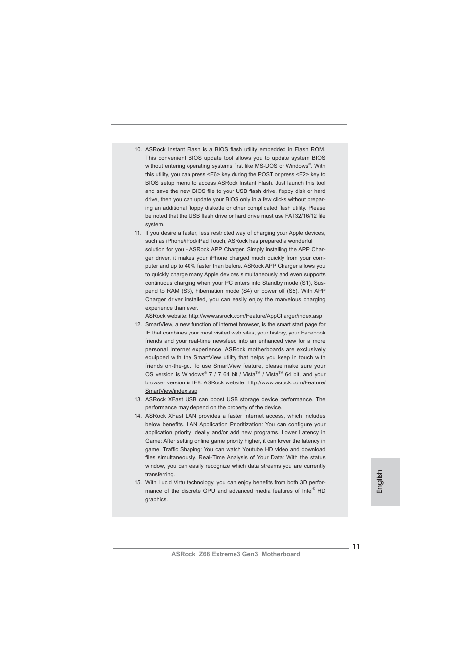 English | ASRock Z68 Extreme3 Gen3 User Manual | Page 11 / 217