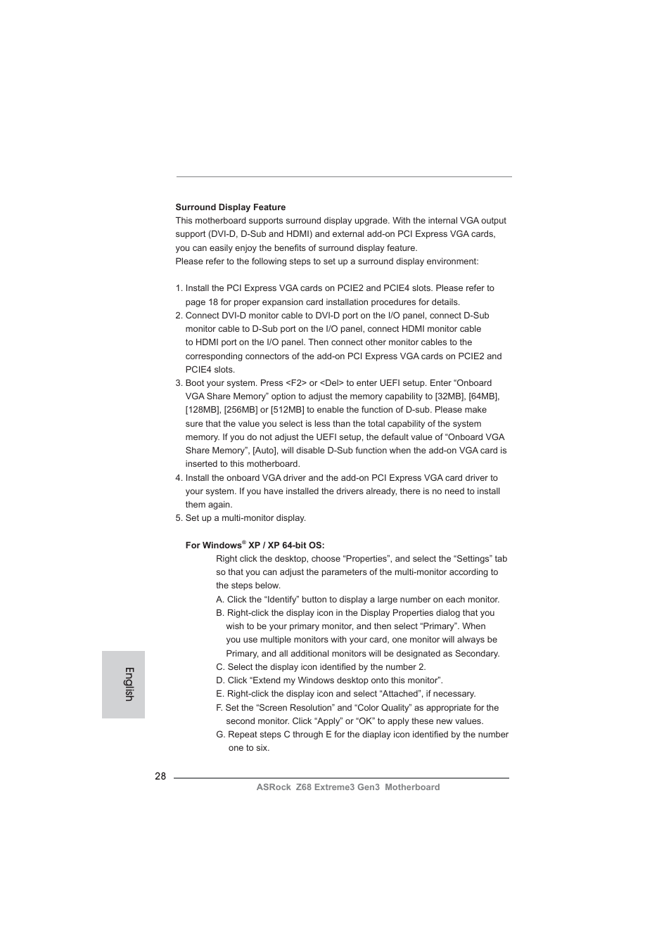English | ASRock Z68 Extreme3 Gen3 User Manual | Page 28 / 217
