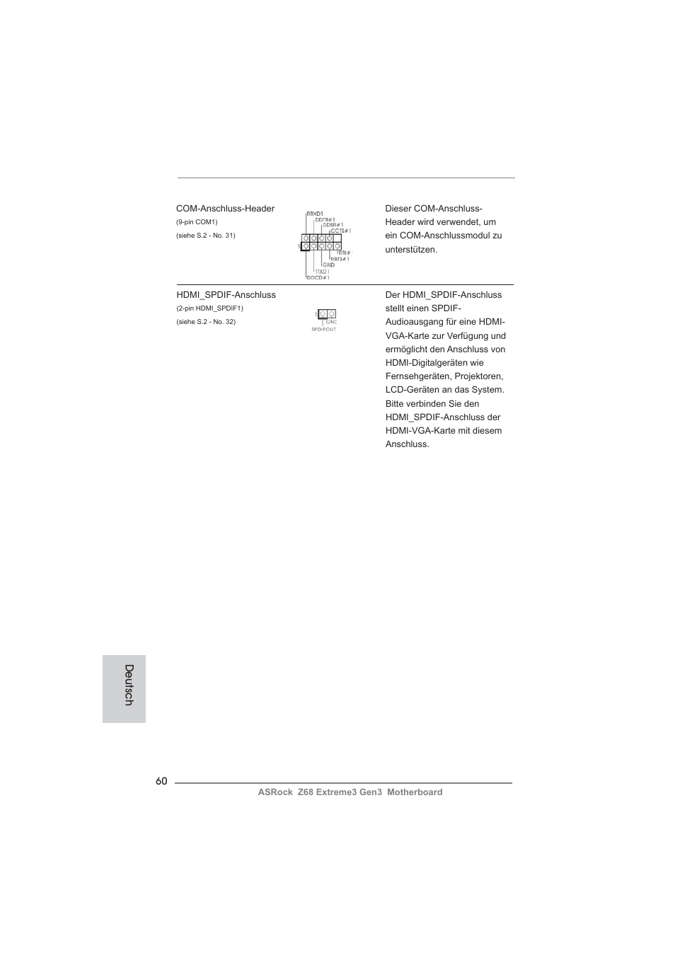 Deutsch | ASRock Z68 Extreme3 Gen3 User Manual | Page 60 / 217