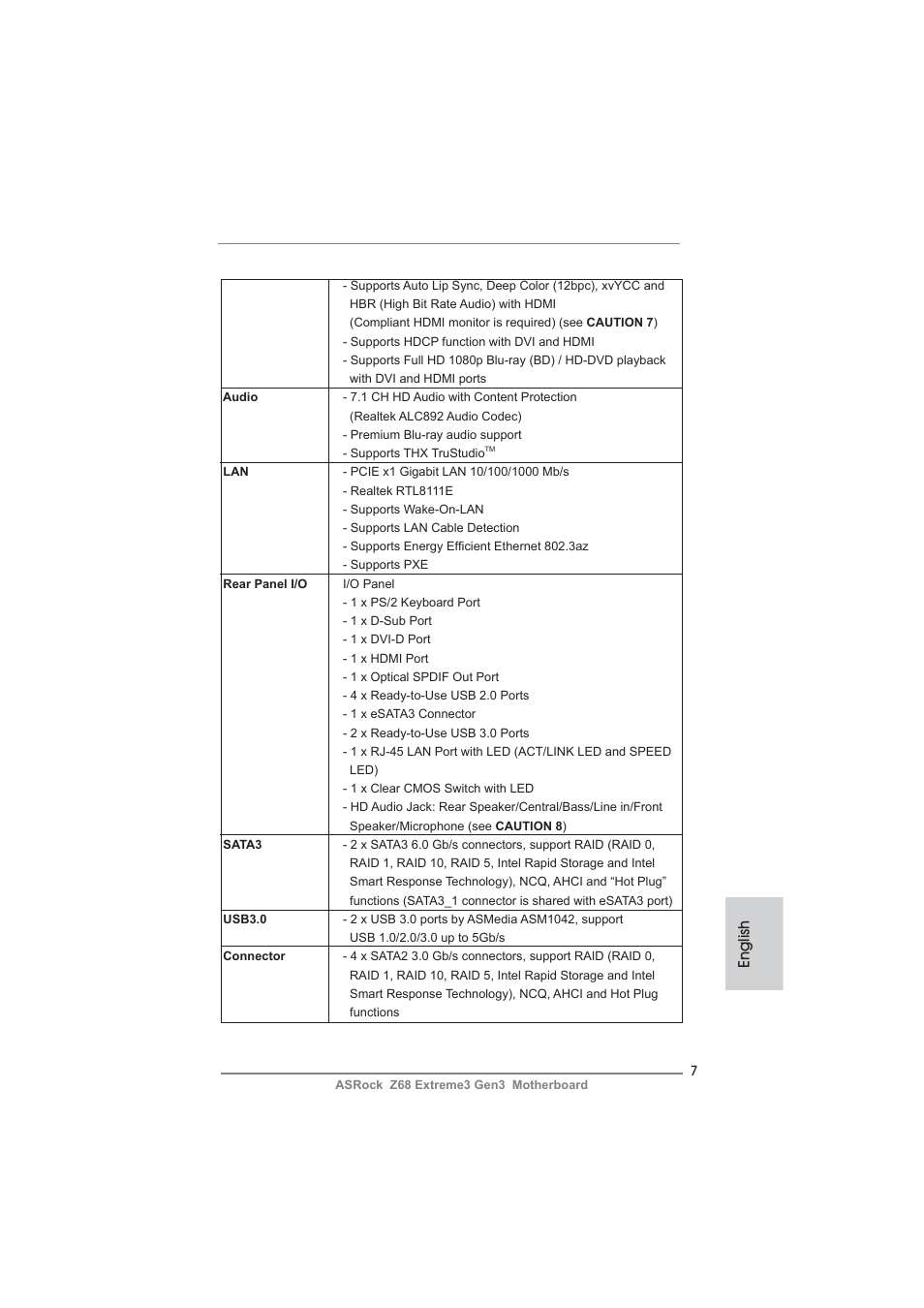 English | ASRock Z68 Extreme3 Gen3 User Manual | Page 7 / 217