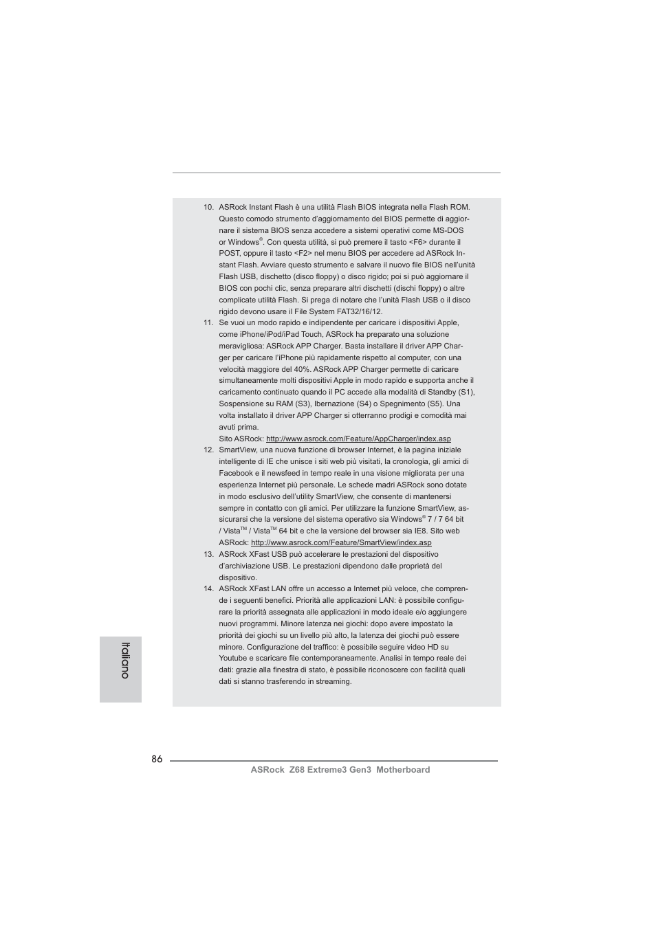 Italiano | ASRock Z68 Extreme3 Gen3 User Manual | Page 86 / 217