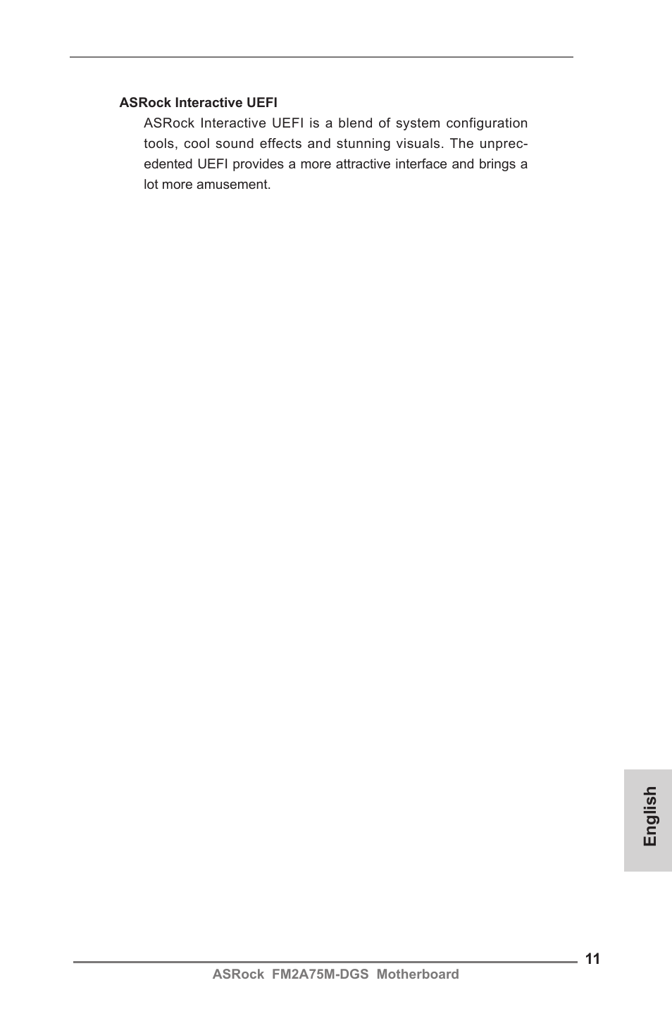 English | ASRock FM2A75M-DGS User Manual | Page 11 / 138