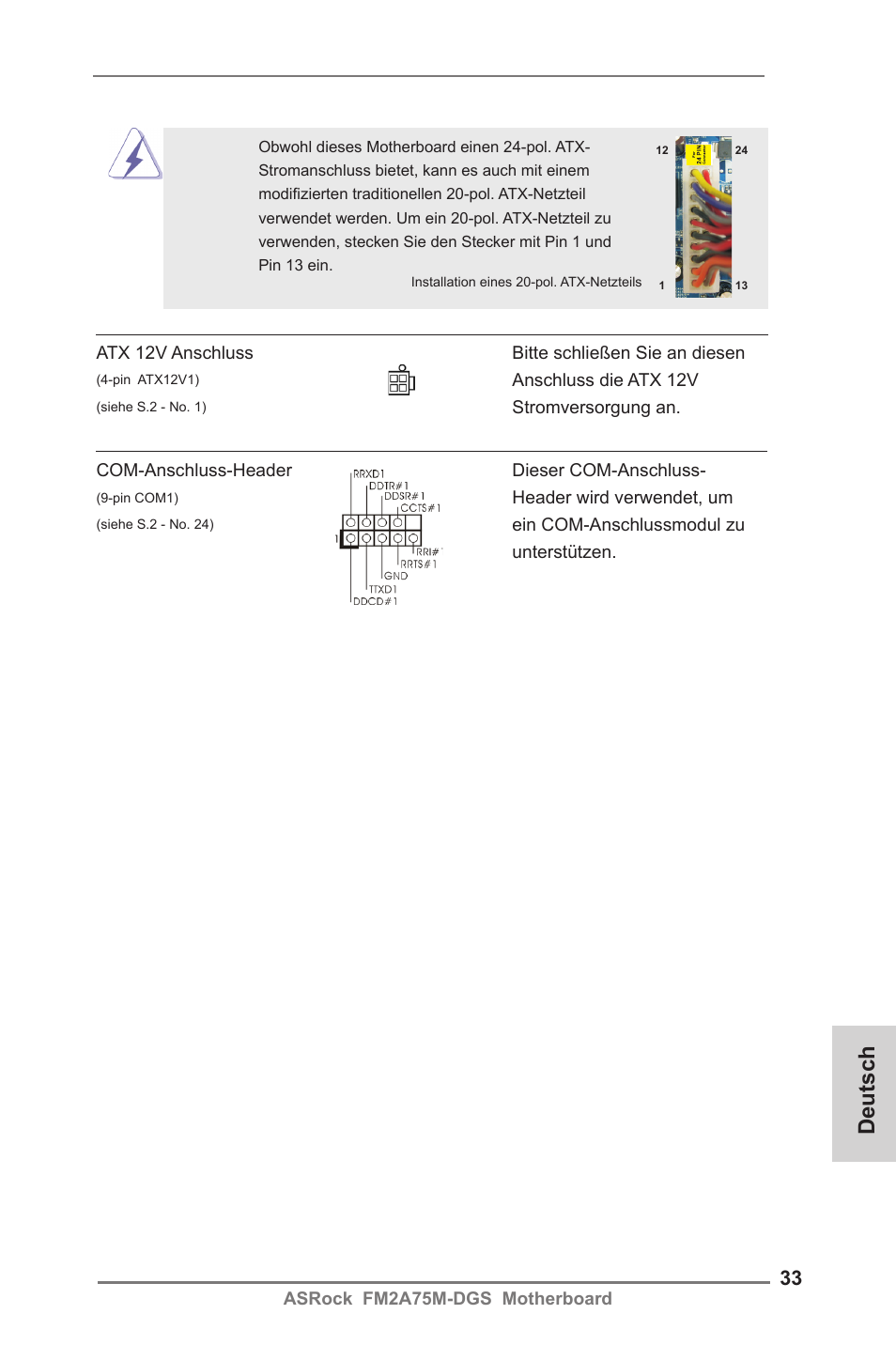 Deutsch | ASRock FM2A75M-DGS User Manual | Page 33 / 138