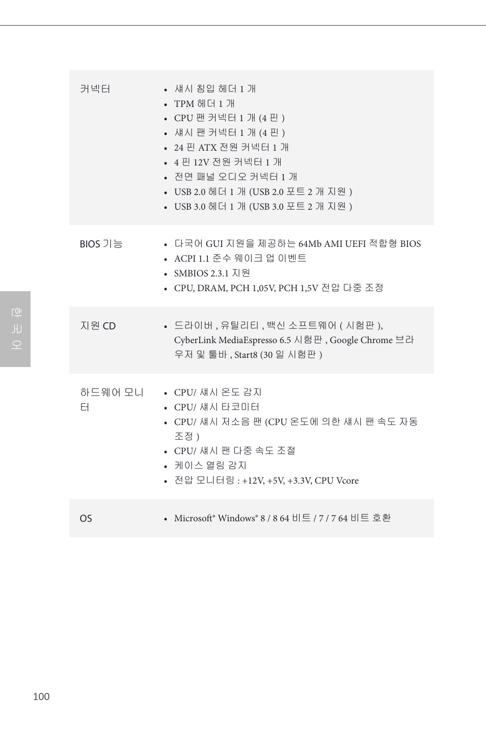 한 국 어 | ASRock H87M-ITX User Manual | Page 101 / 149
