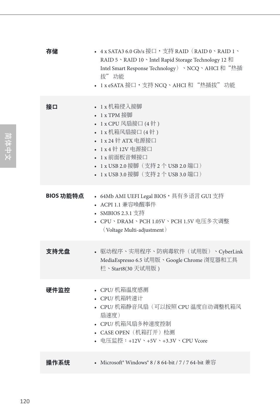 简体中文 | ASRock H87M-ITX User Manual | Page 121 / 149