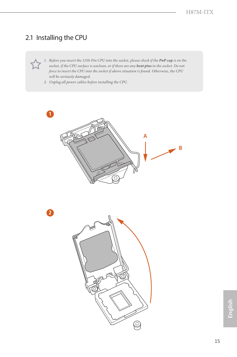 1 installing the cpu | ASRock H87M-ITX User Manual | Page 16 / 149