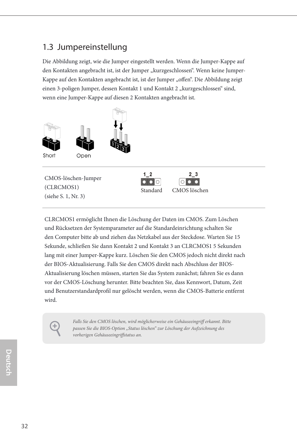 3 jumpereinstellung, Deutsch | ASRock H87M-ITX User Manual | Page 33 / 149