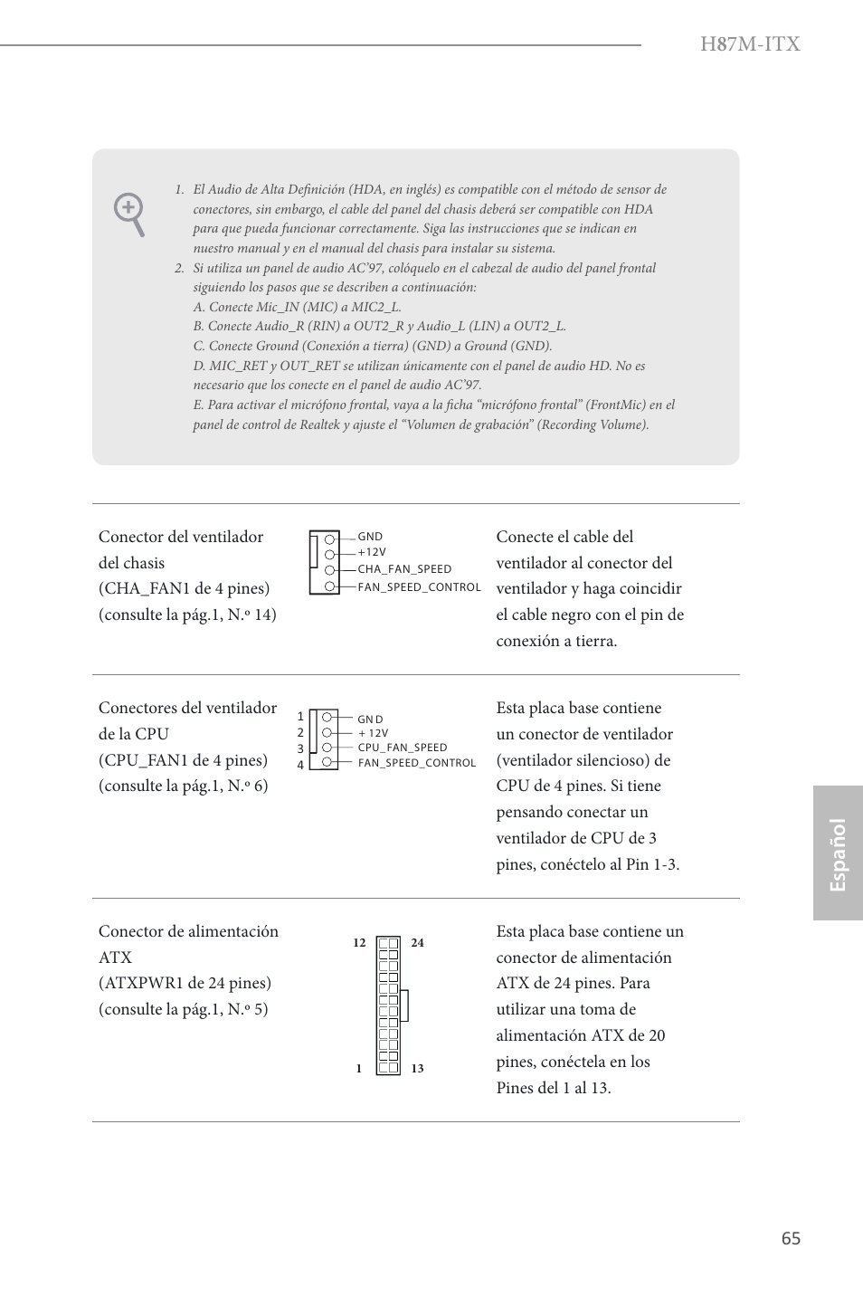 H 8 7m-itx, Español | ASRock H87M-ITX User Manual | Page 66 / 149