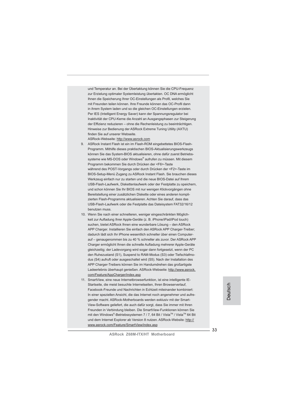 Deutsch | ASRock Z68M-ITX__HT User Manual | Page 33 / 154