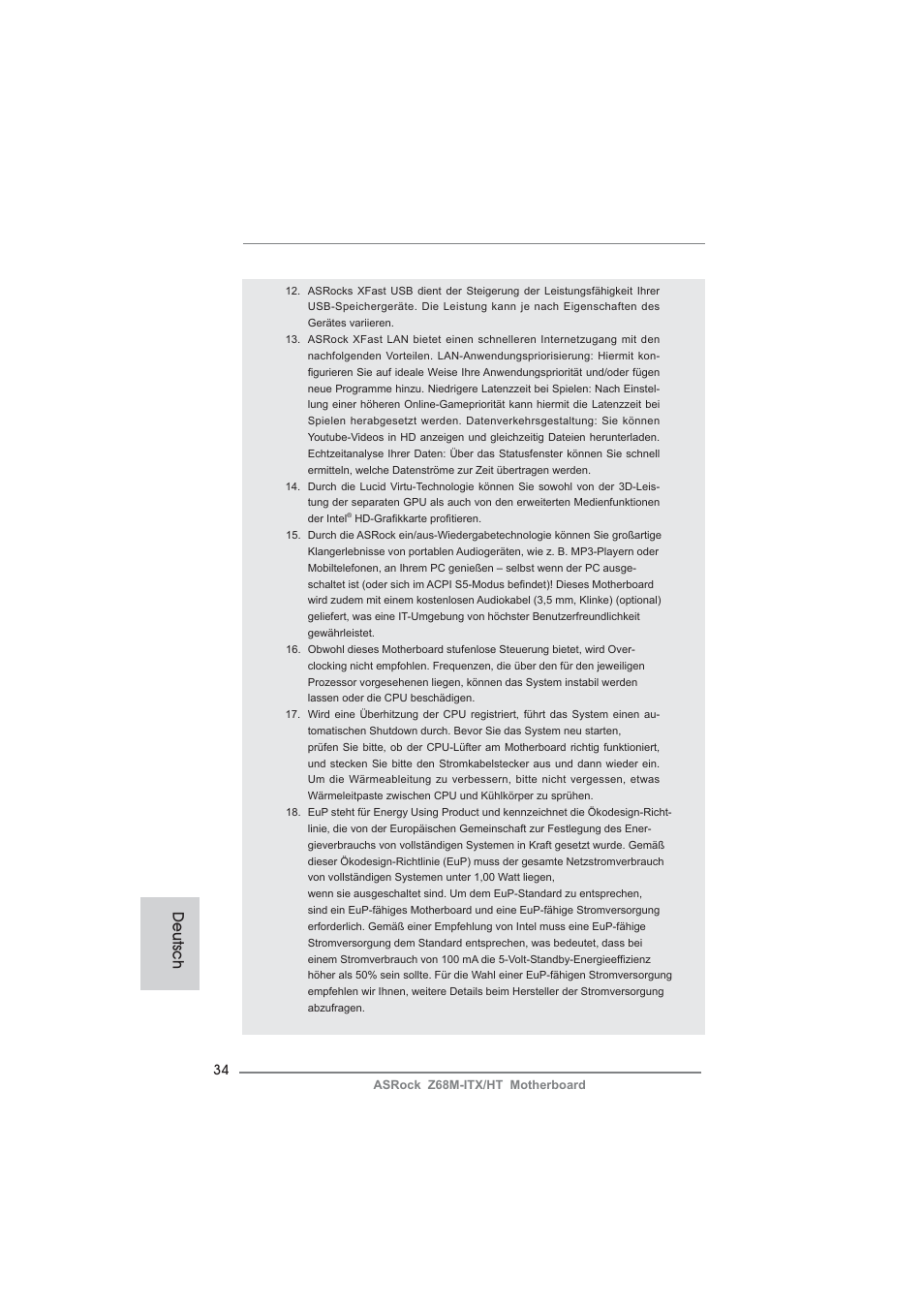 Deutsch | ASRock Z68M-ITX__HT User Manual | Page 34 / 154