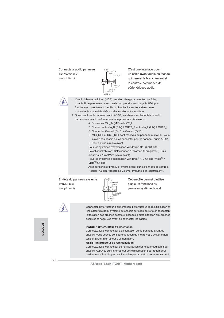 Français | ASRock Z68M-ITX__HT User Manual | Page 50 / 154