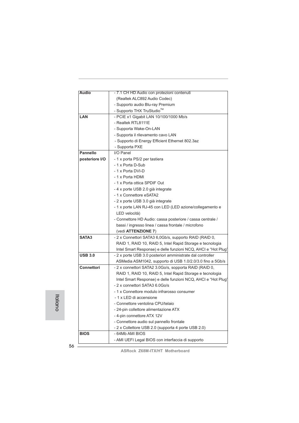 Italiano | ASRock Z68M-ITX__HT User Manual | Page 56 / 154