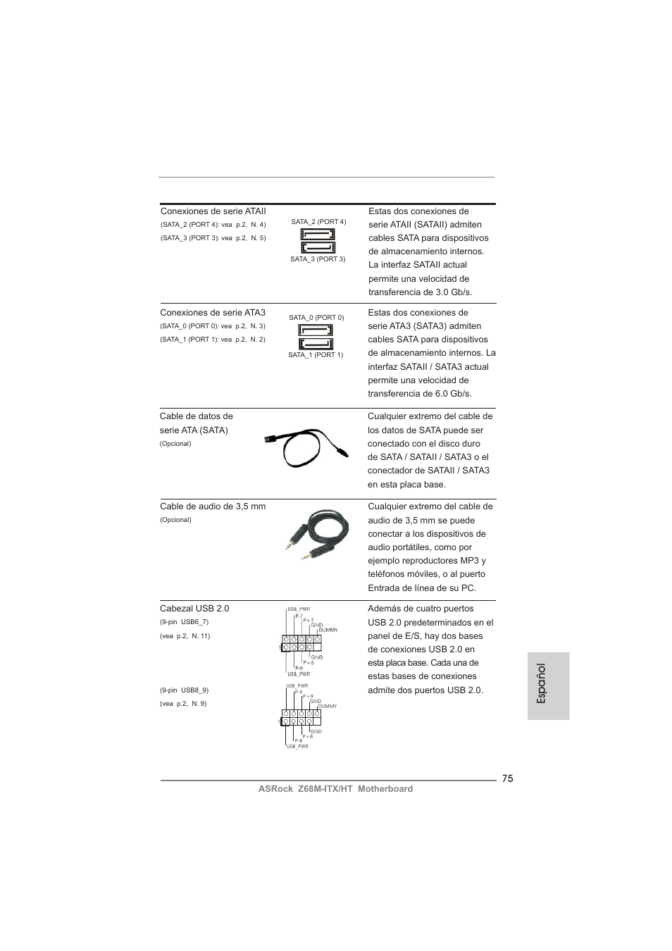 Español | ASRock Z68M-ITX__HT User Manual | Page 75 / 154