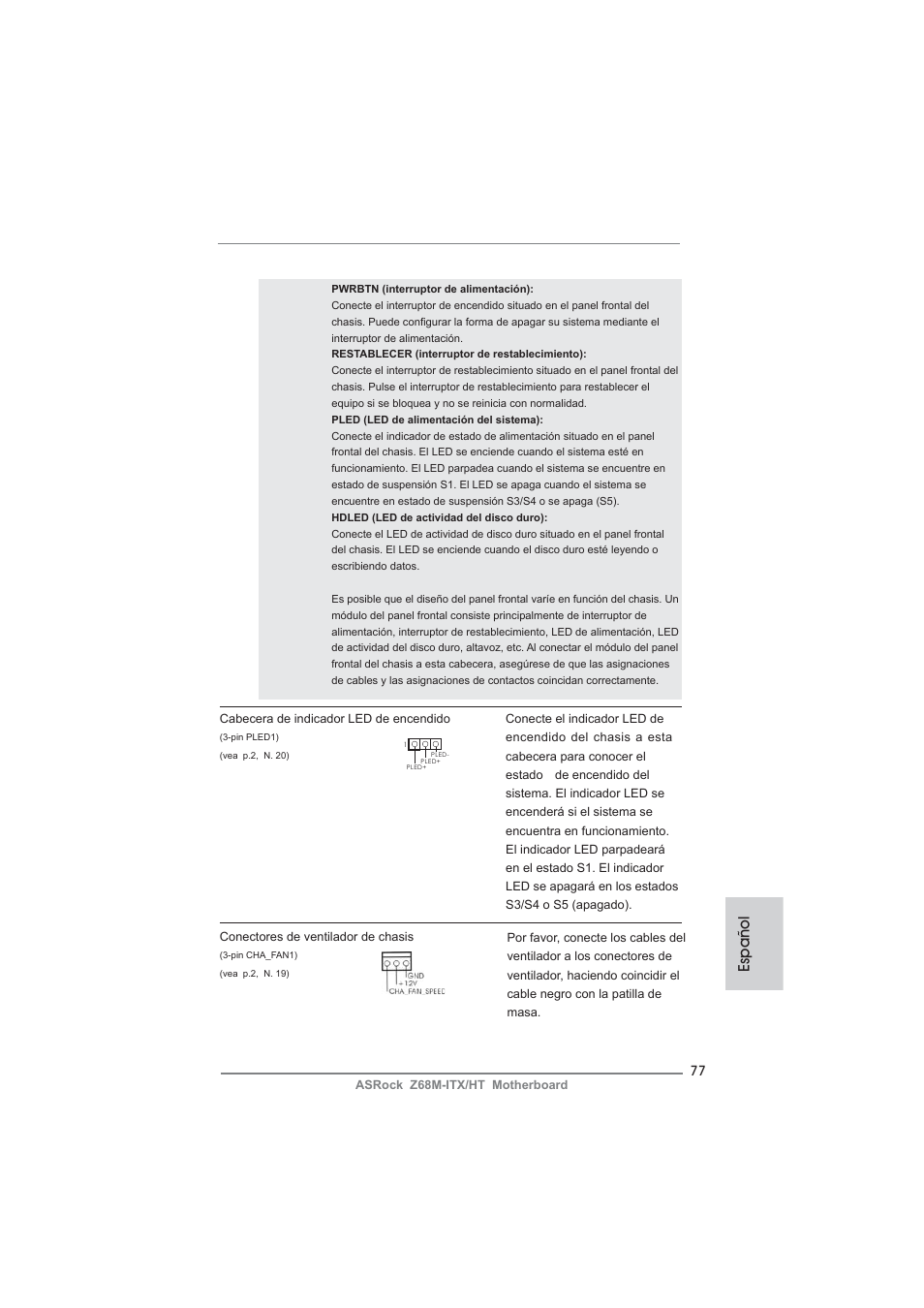 Español | ASRock Z68M-ITX__HT User Manual | Page 77 / 154