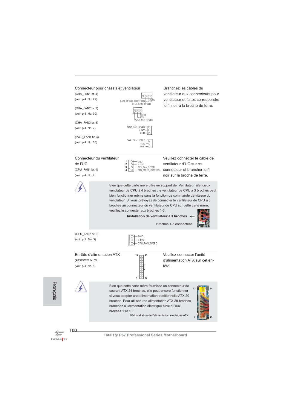 Français | ASRock Fatal1ty P67 Professional User Manual | Page 100 / 314