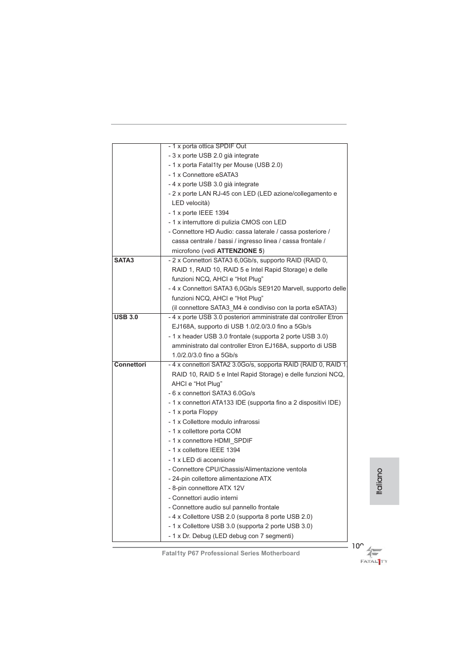 Italiano | ASRock Fatal1ty P67 Professional User Manual | Page 109 / 314