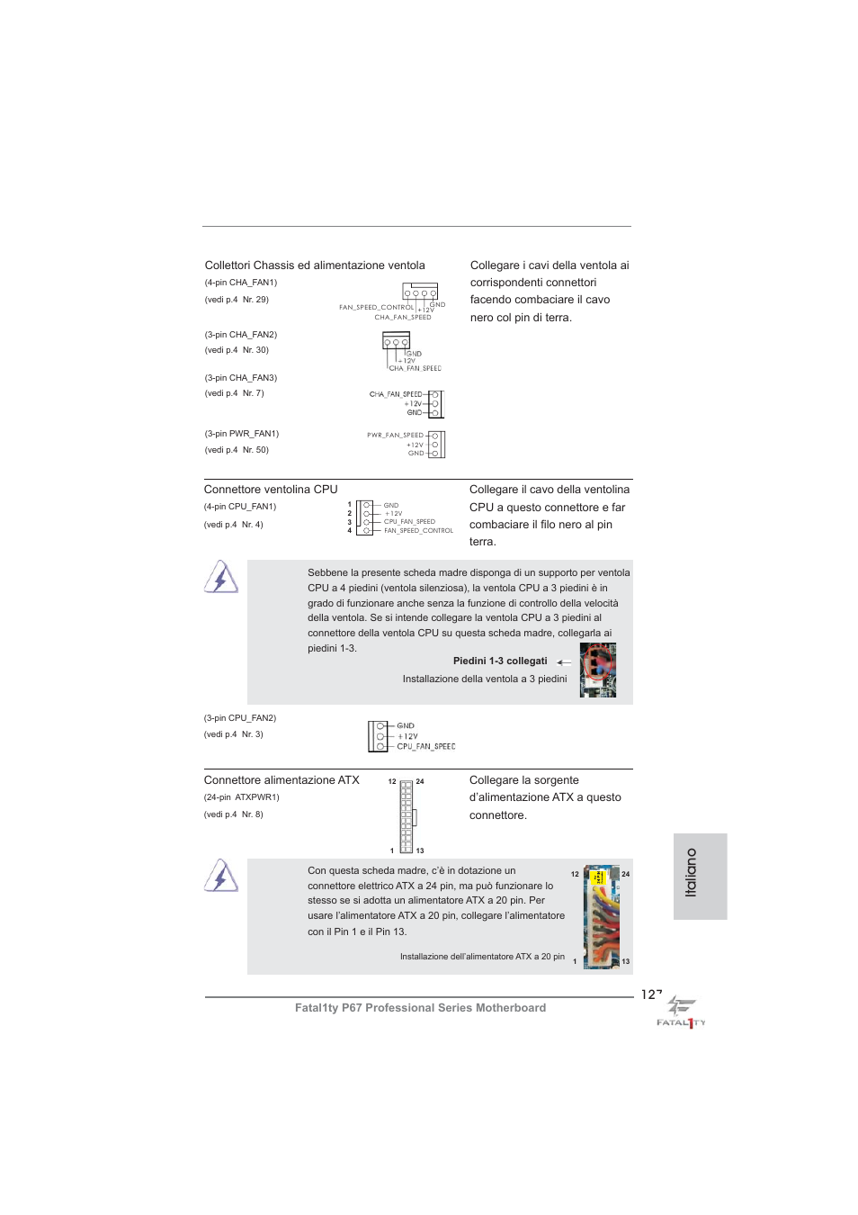 Italiano | ASRock Fatal1ty P67 Professional User Manual | Page 127 / 314