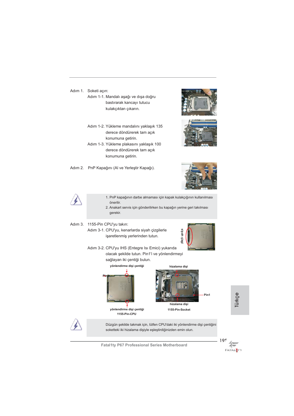 Türkçe | ASRock Fatal1ty P67 Professional User Manual | Page 195 / 314