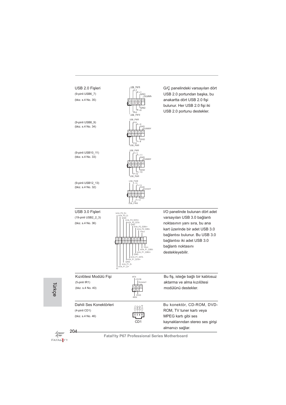 Türkçe | ASRock Fatal1ty P67 Professional User Manual | Page 204 / 314