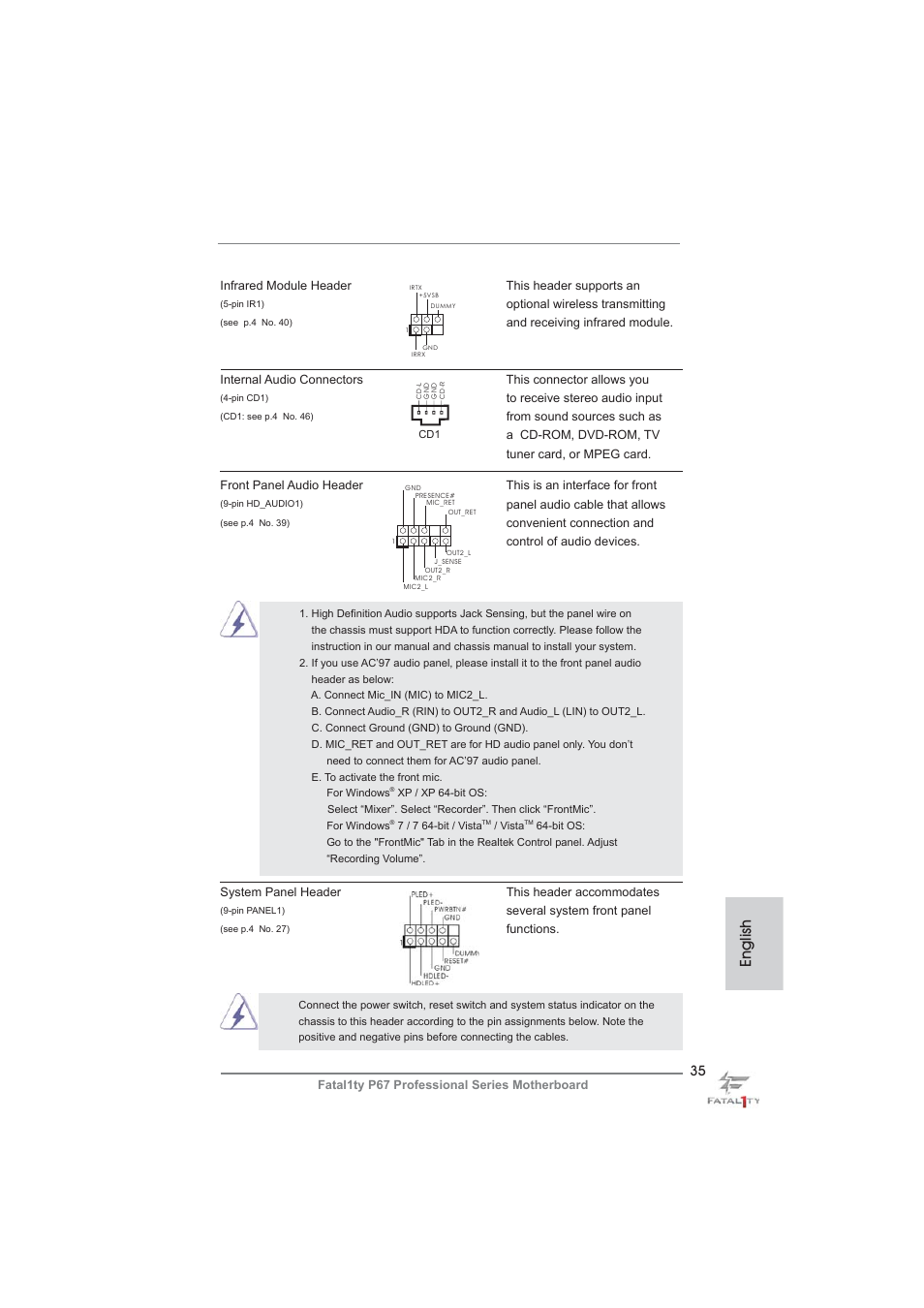 English | ASRock Fatal1ty P67 Professional User Manual | Page 35 / 314