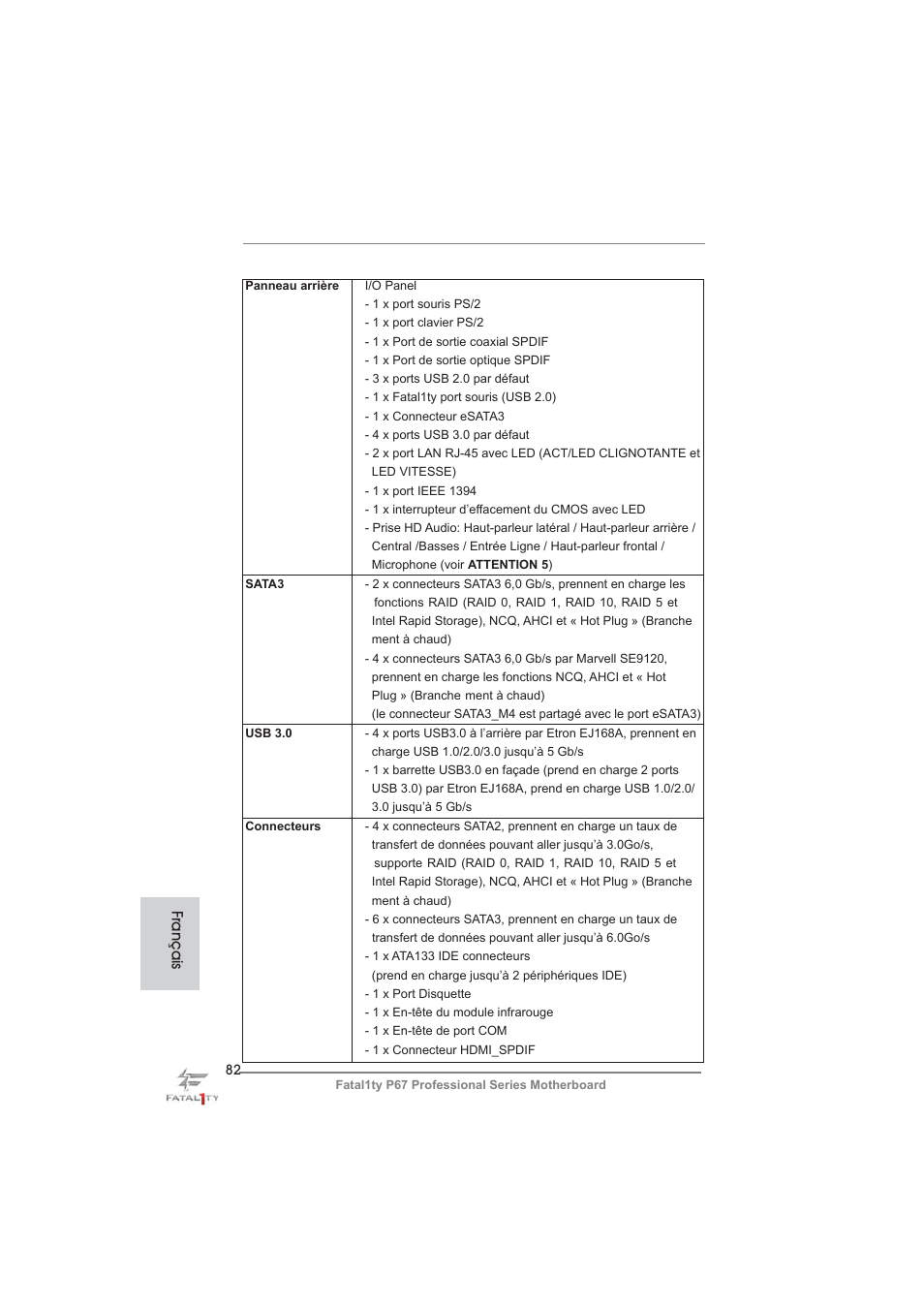 Français | ASRock Fatal1ty P67 Professional User Manual | Page 82 / 314