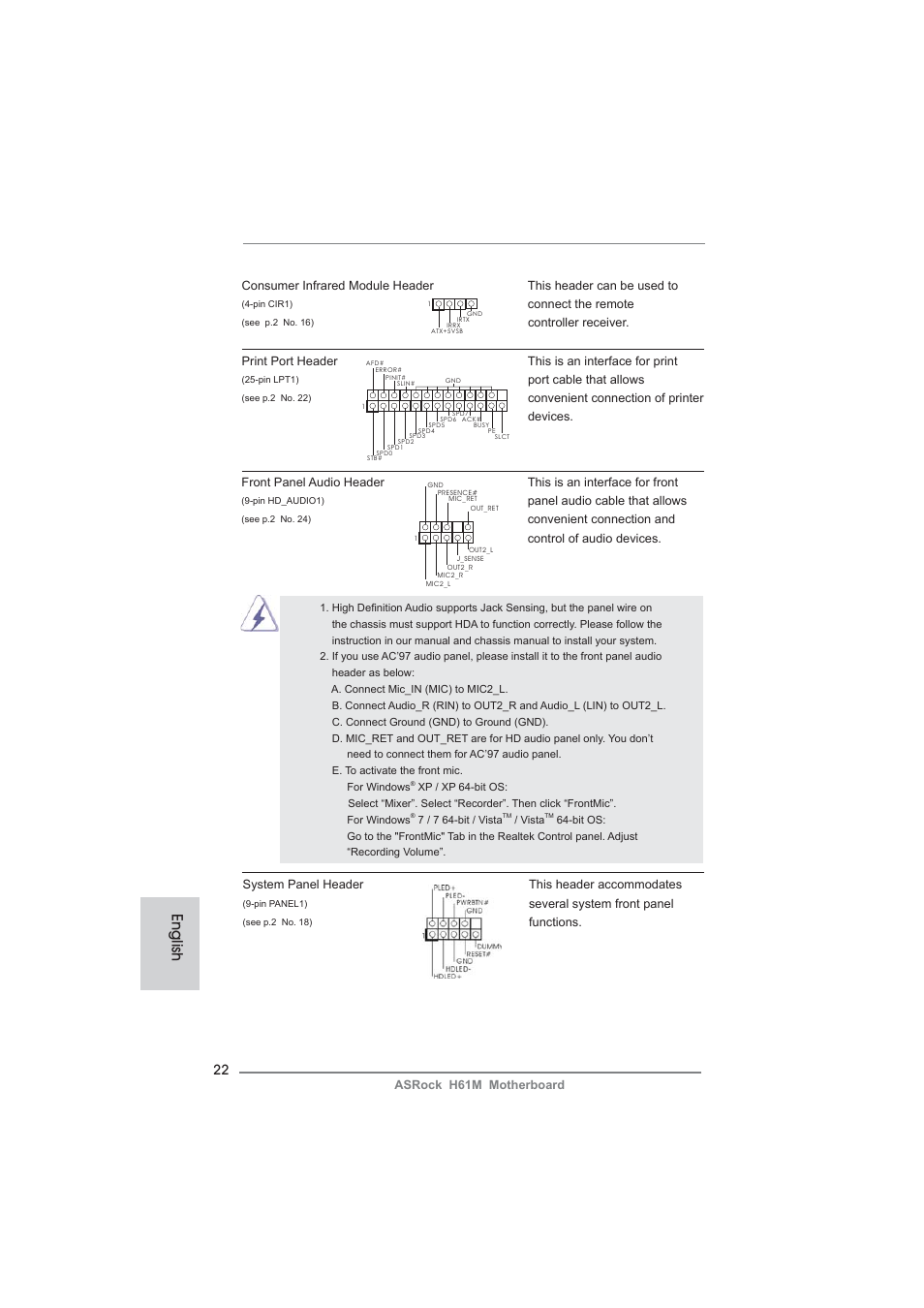 English | ASRock H61M User Manual | Page 22 / 158