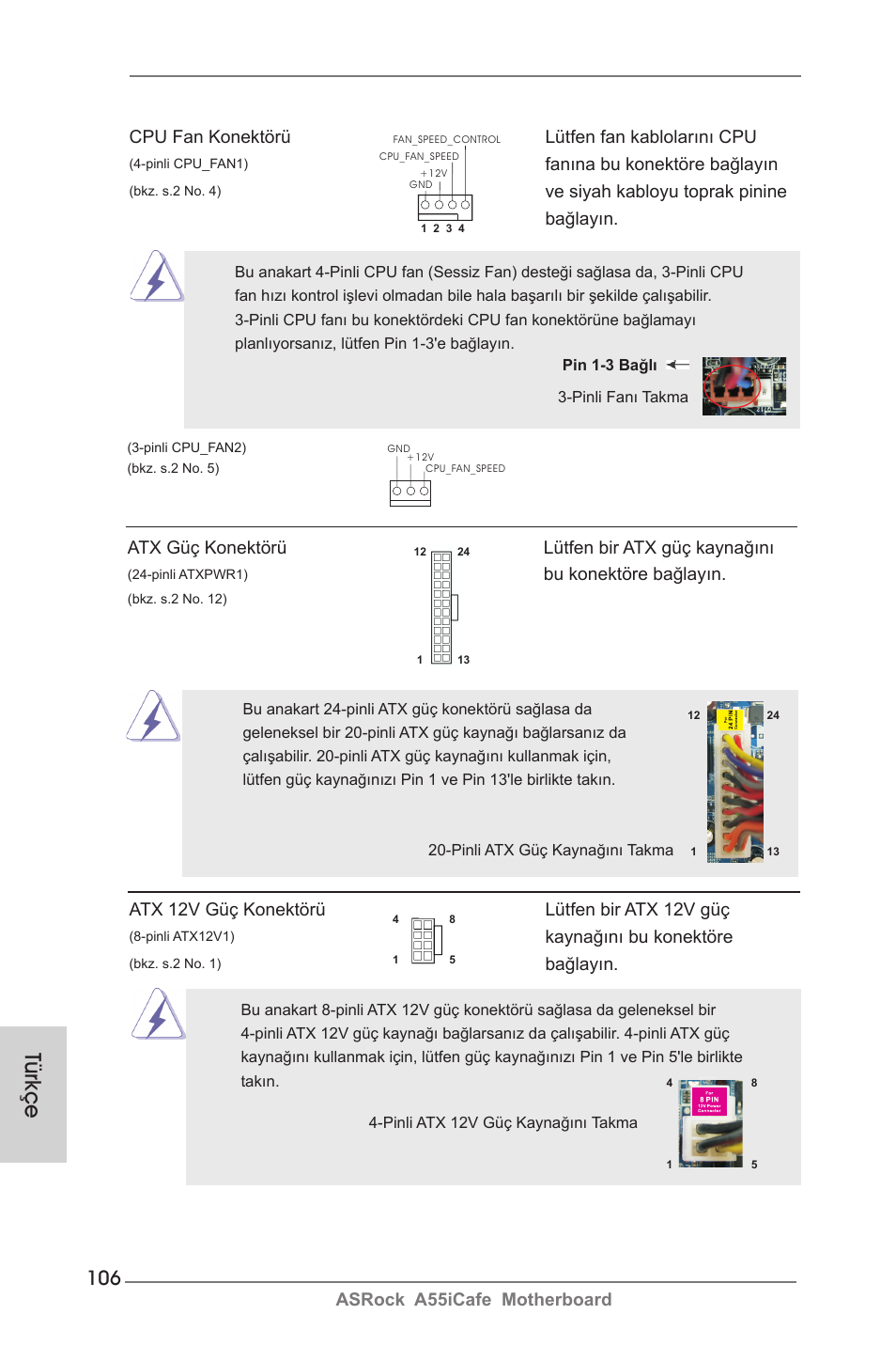 Türkçe | ASRock A55iCafe User Manual | Page 106 / 115