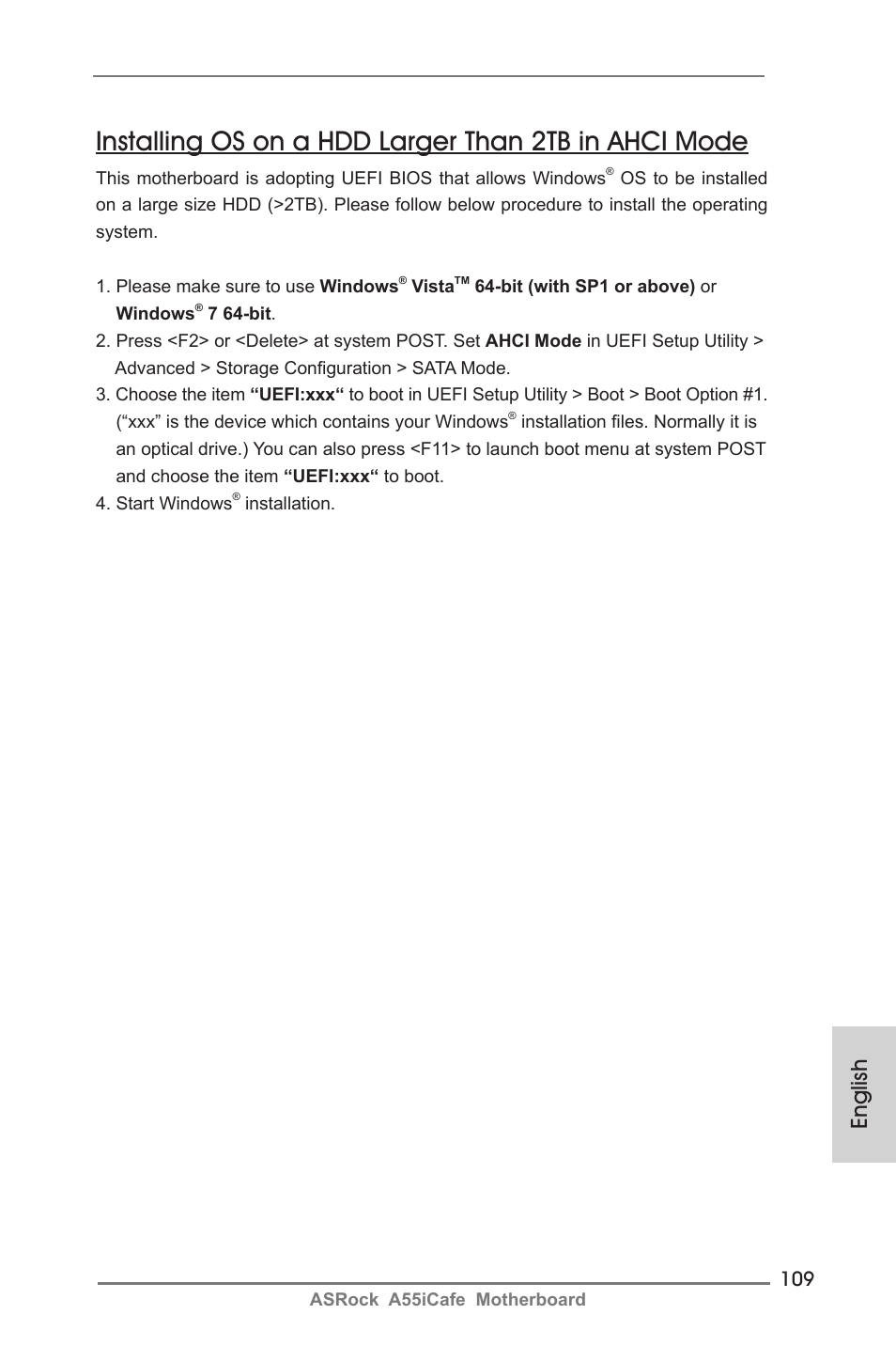 English | ASRock A55iCafe User Manual | Page 109 / 115
