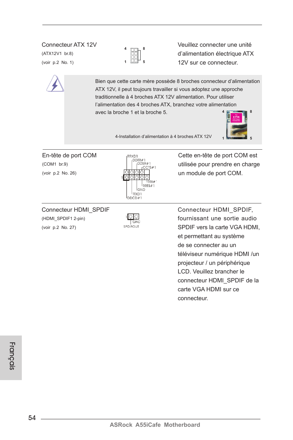Français | ASRock A55iCafe User Manual | Page 54 / 115