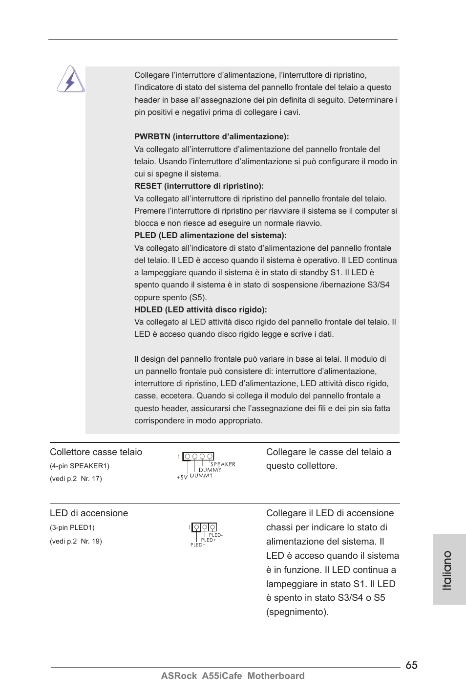 Italiano | ASRock A55iCafe User Manual | Page 65 / 115