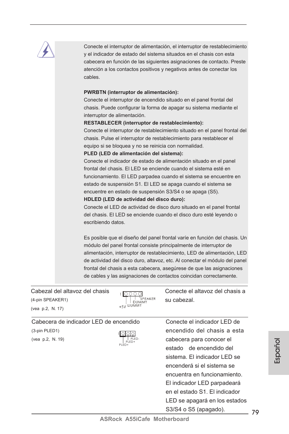 Español | ASRock A55iCafe User Manual | Page 79 / 115