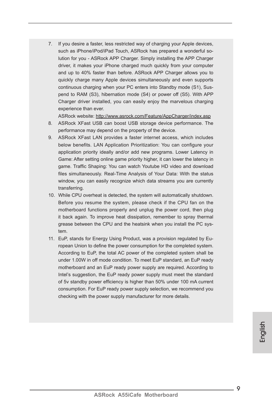 English | ASRock A55iCafe User Manual | Page 9 / 115