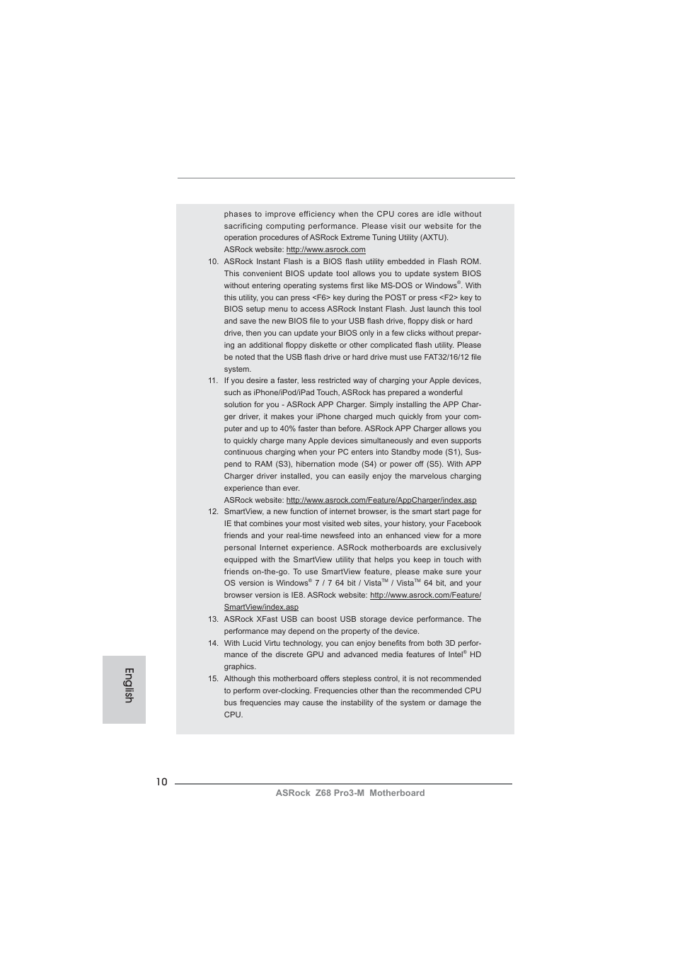 English | ASRock Z68 Pro3-M User Manual | Page 10 / 256