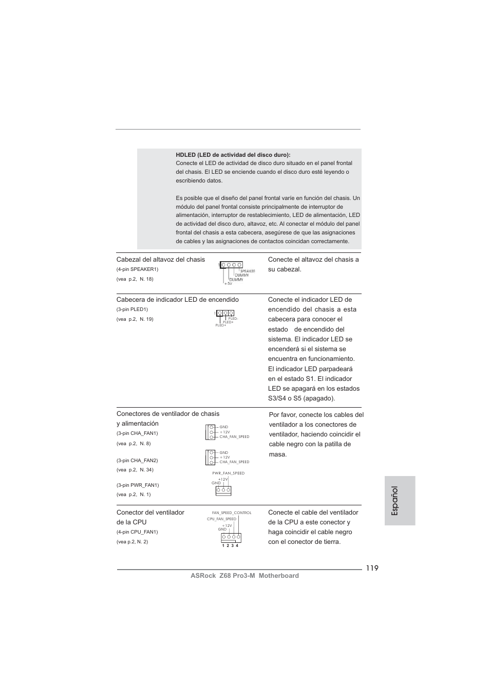 Español | ASRock Z68 Pro3-M User Manual | Page 119 / 256