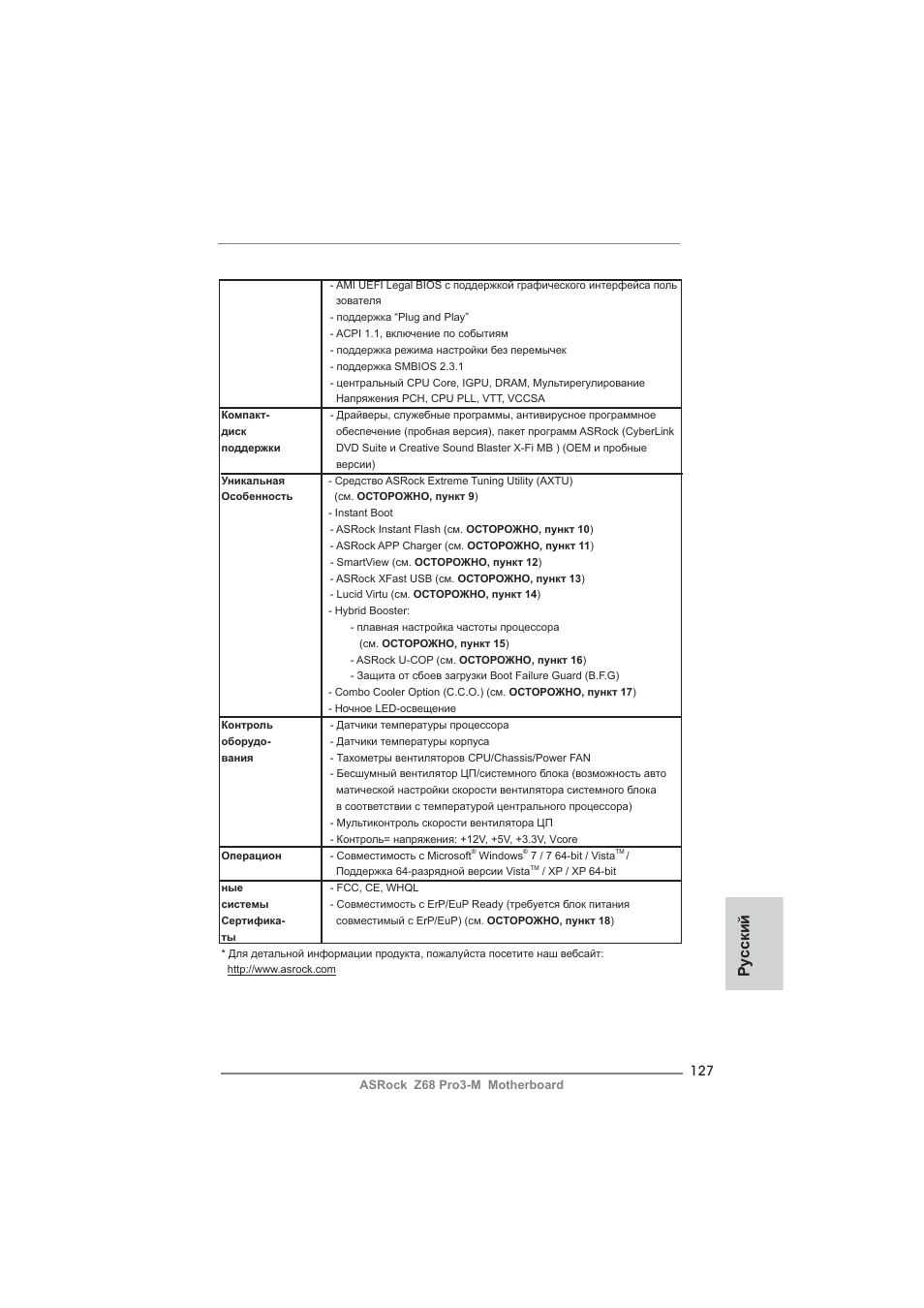 Ру сский | ASRock Z68 Pro3-M User Manual | Page 127 / 256