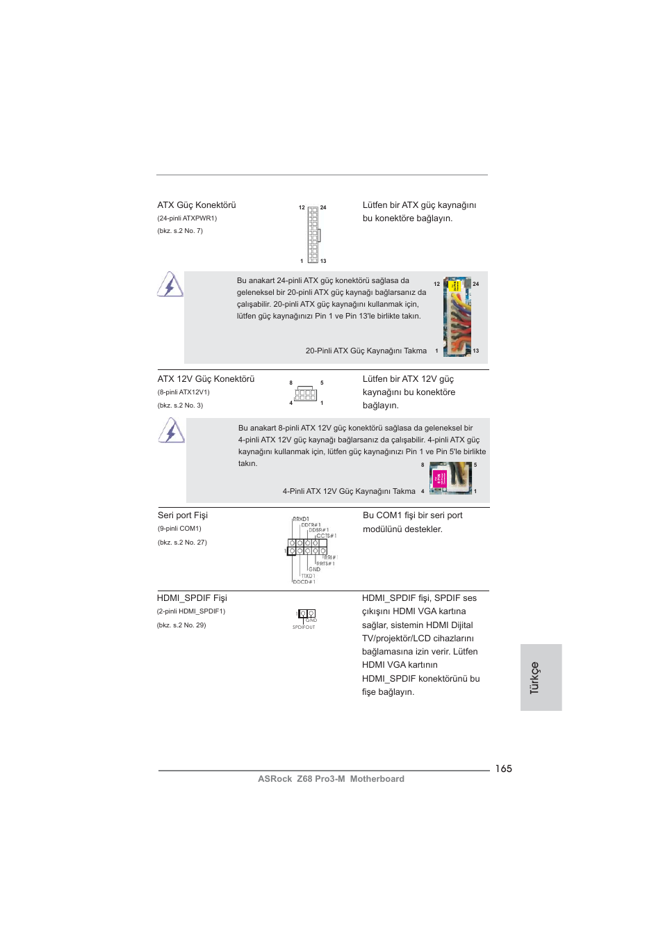 Türkçe | ASRock Z68 Pro3-M User Manual | Page 165 / 256