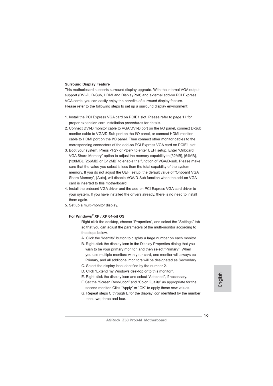 English | ASRock Z68 Pro3-M User Manual | Page 19 / 256