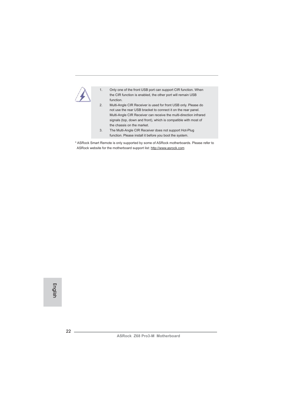 English | ASRock Z68 Pro3-M User Manual | Page 22 / 256