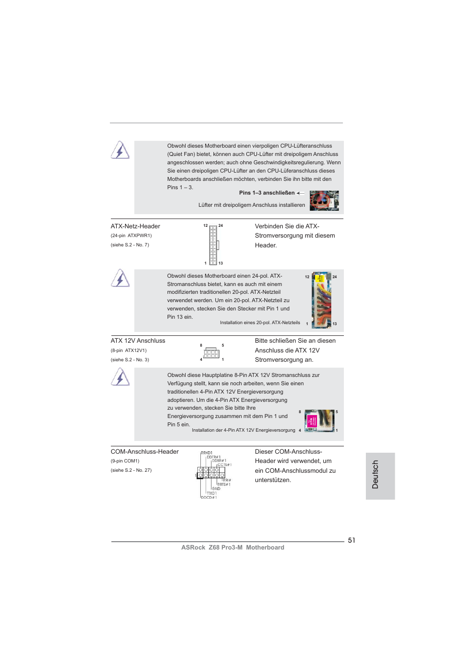 Deutsch | ASRock Z68 Pro3-M User Manual | Page 51 / 256