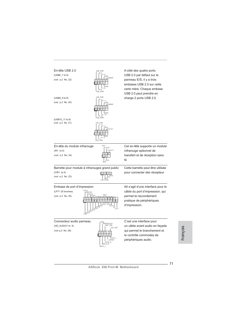 Français | ASRock Z68 Pro3-M User Manual | Page 71 / 256