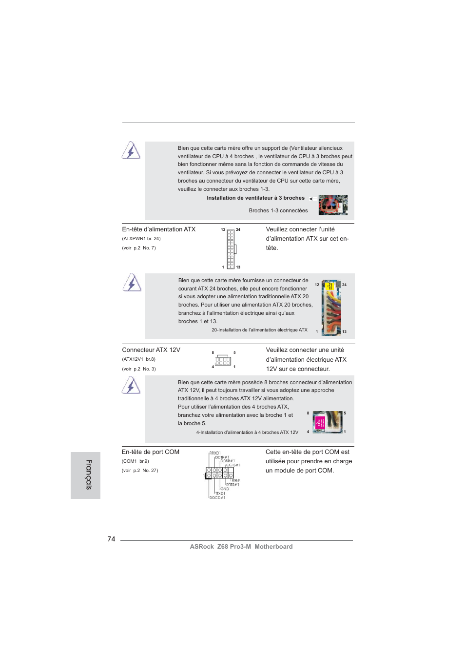 Français | ASRock Z68 Pro3-M User Manual | Page 74 / 256