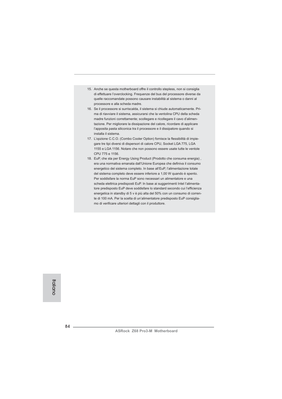 Italiano | ASRock Z68 Pro3-M User Manual | Page 84 / 256