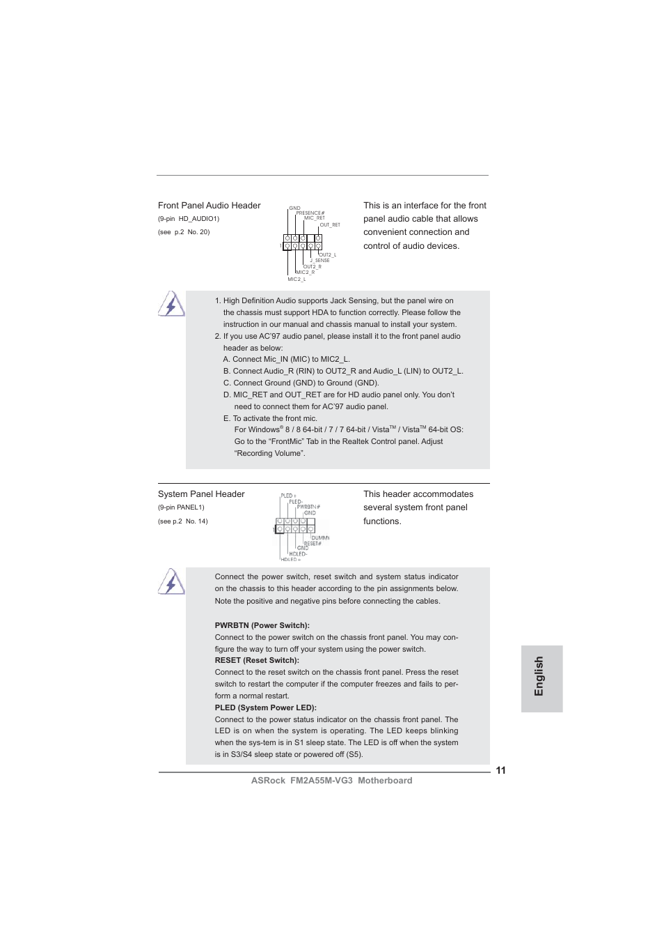 English | ASRock FM2A55M-VG3 User Manual | Page 11 / 46