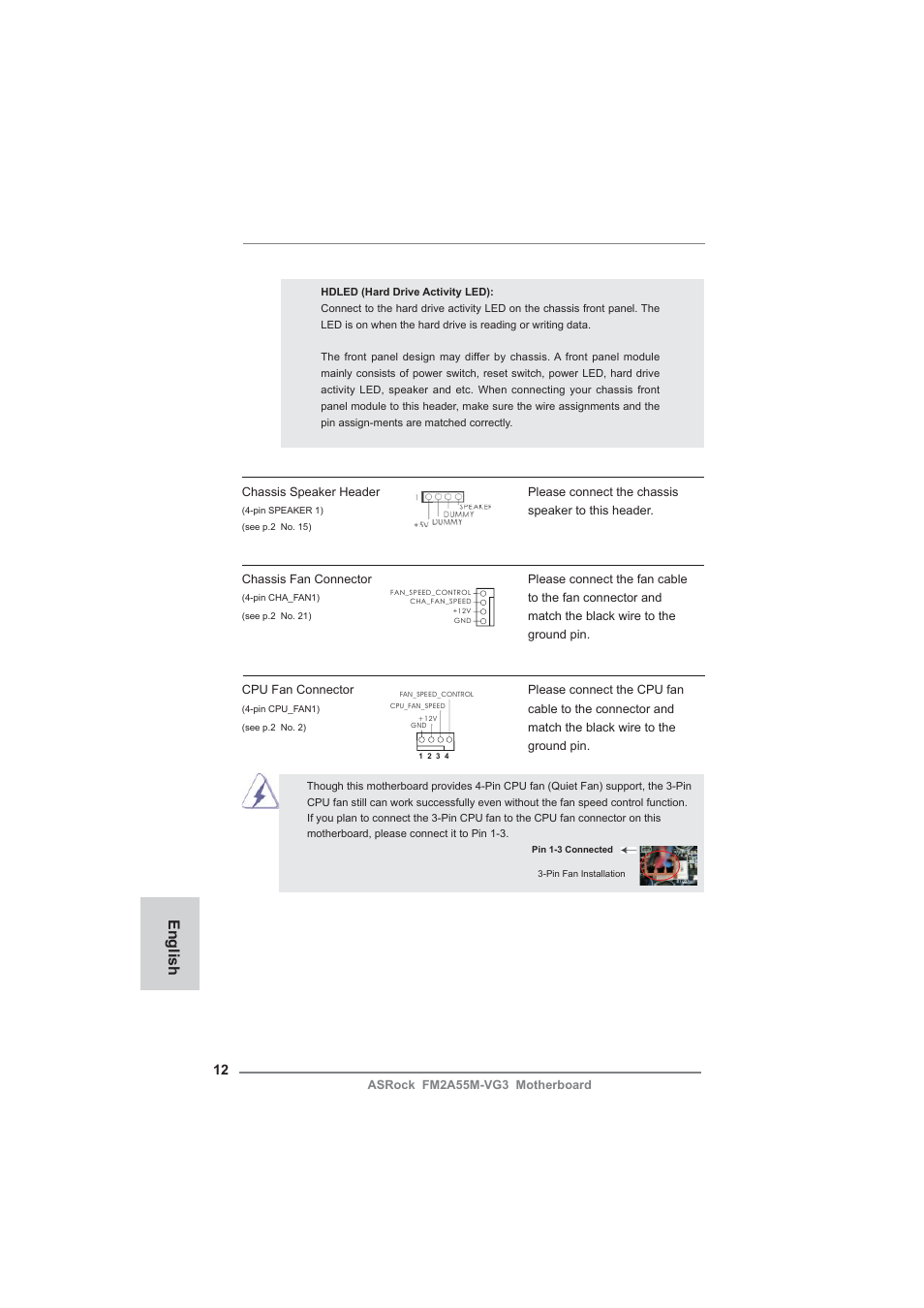English | ASRock FM2A55M-VG3 User Manual | Page 12 / 46