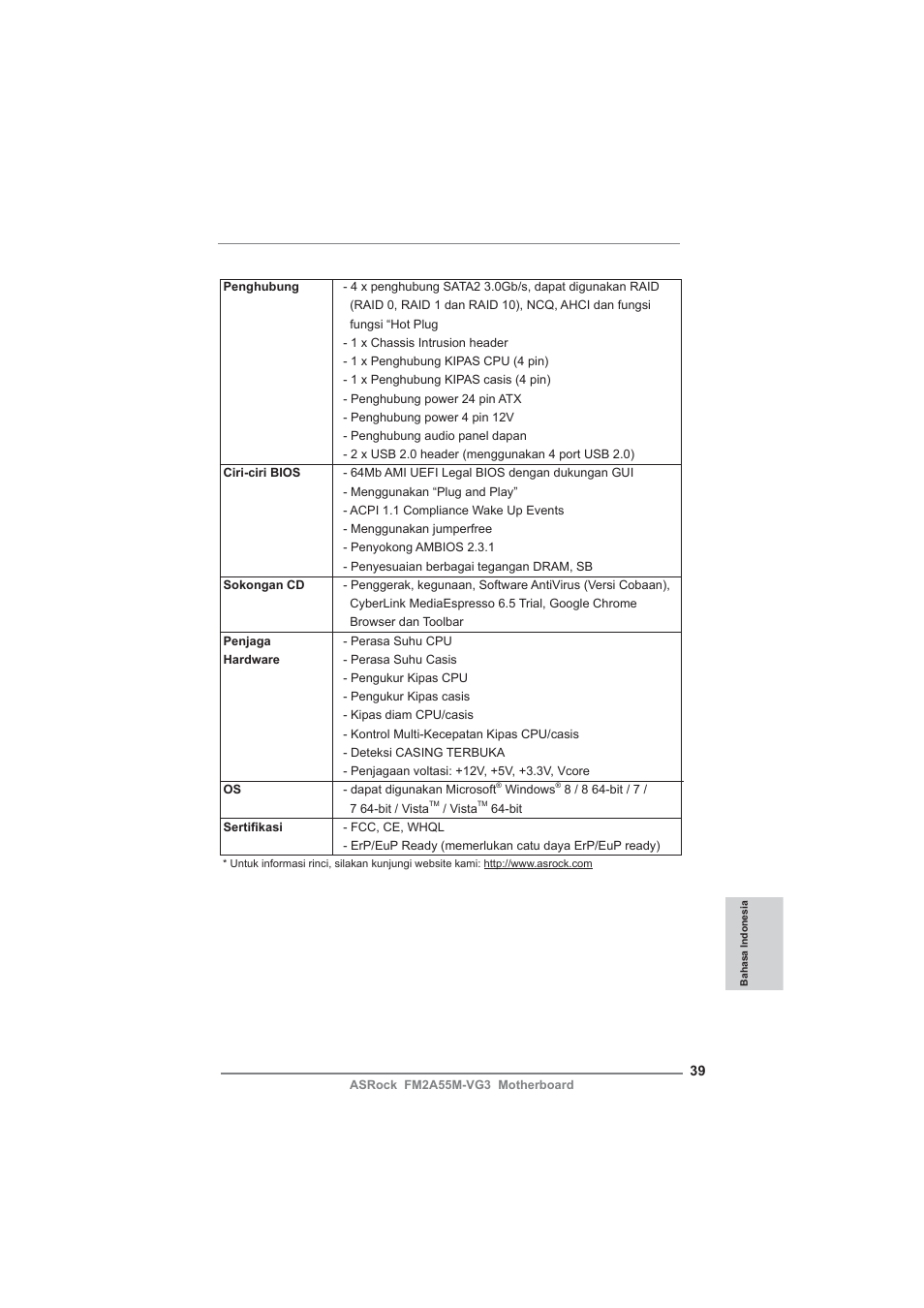 ASRock FM2A55M-VG3 User Manual | Page 39 / 46